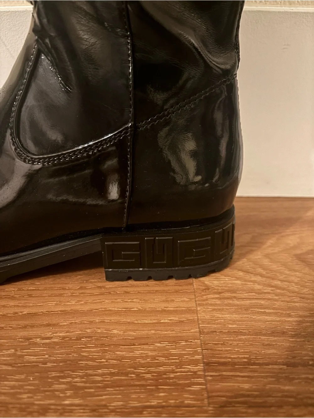 GUESS Black Patent Over-the-Knee Boots